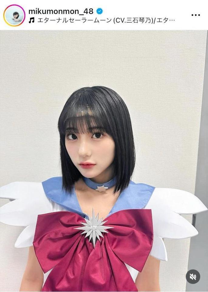 可愛すぎる♡！セーラーサターン姿の田中美久インスタグラム＠ｍｉｋｕｍｏｎｍｏｎ＿４８より