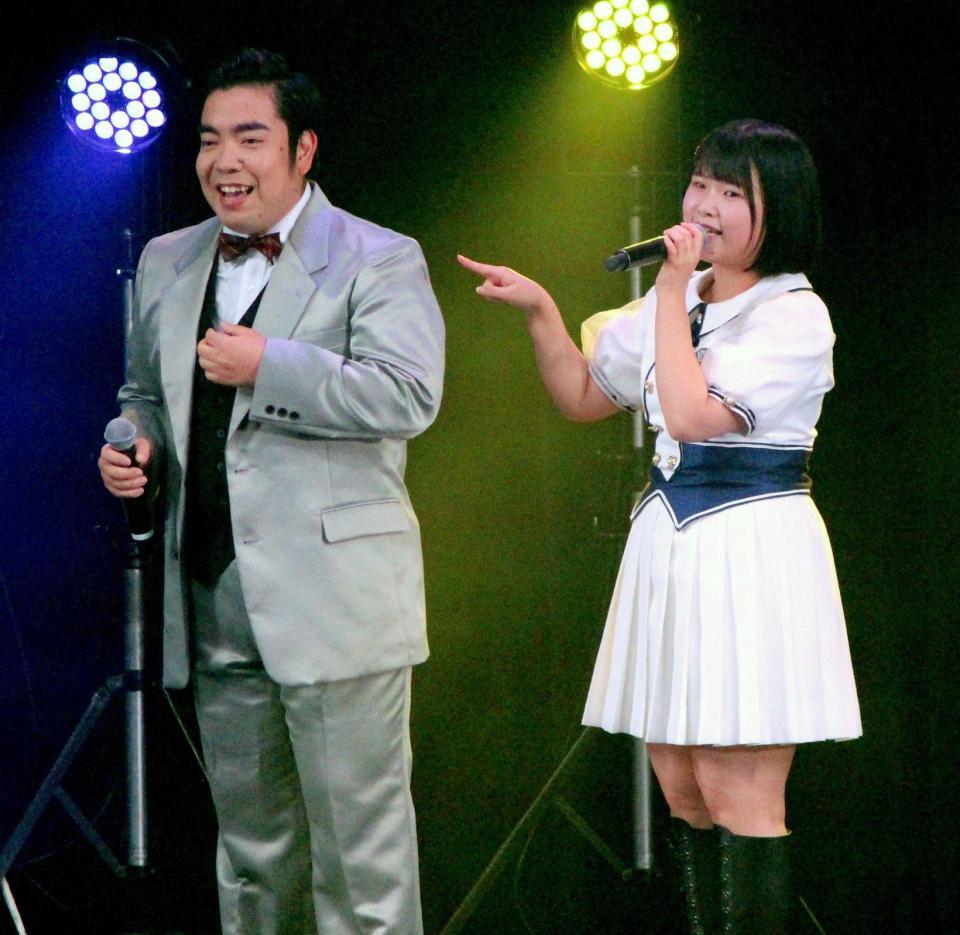 　コラボしたＳＴＵ４８の池田裕楽（右）と徳永ゆうき