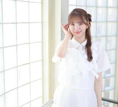 　ＳＫＥ４８卒業を前に今の心境を語った菅原茉椰（撮影・伊藤笙子）