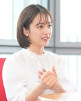 　ナレーションの難しさを語る日本テレビ・河出奈都美アナウンサー（撮影・伊藤笙子）