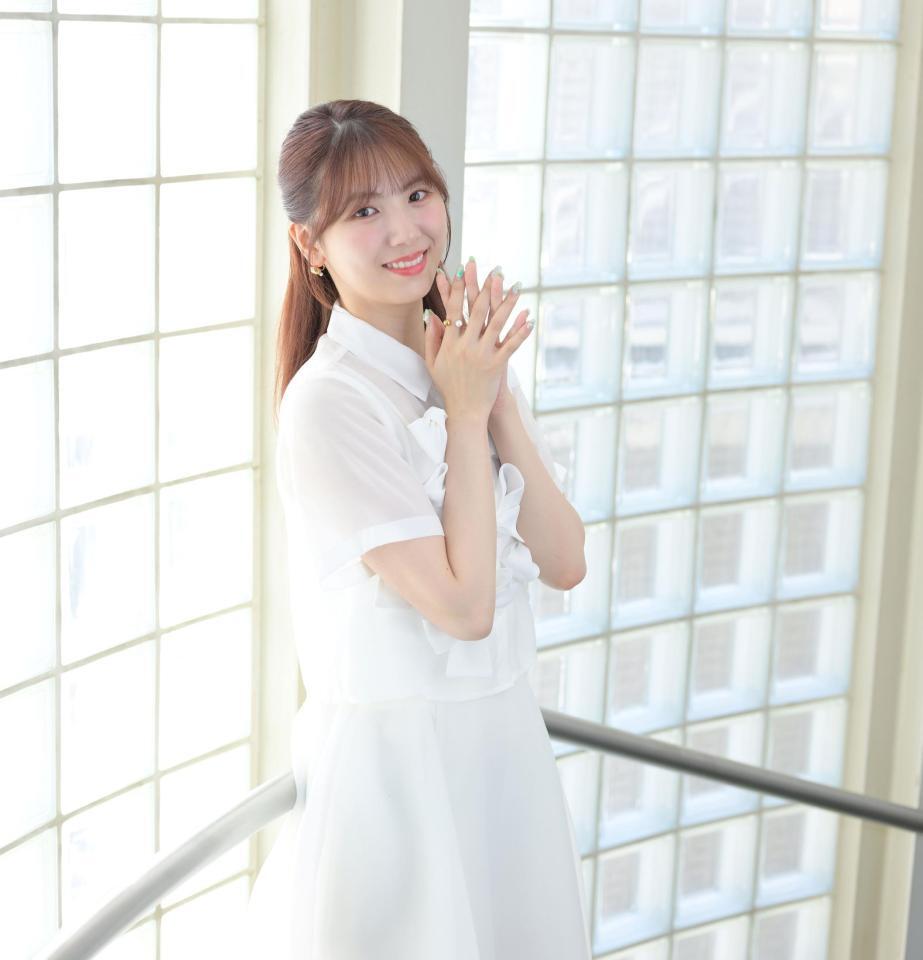 　ＳＫＥ４８卒業を前に今の心境を語った菅原茉椰（撮影・伊藤笙子）
