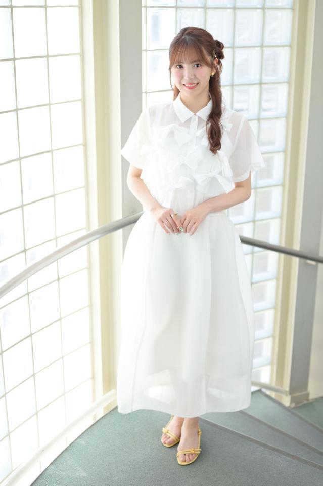 　ＳＫＥ４８卒業を前に今の心境を語った菅原茉椰（撮影・伊藤笙子）