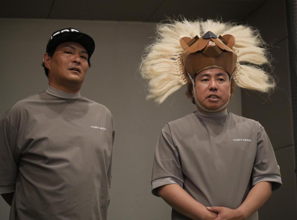 　自らプロデュースした店舗の思いを語る大西ライオン（右）と瀬下豊