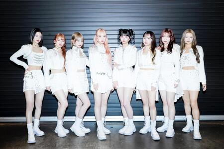 　初のアリーナツアーの神奈川公演を開催したＭＥ：Ｉの（左から）ＫＯＫＯＮＡ、ＡＹＡＮＥ、ＳＨＩＺＵＫＵ、ＳＵＺＵ、ＲＩＮＯＮ、ＫＥＩＫＯ、ＭＯＭＯＮＡ、ＭＩＵ©ＬＡＰＯＮＥ　ＧＩＲＬＳ