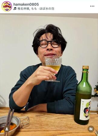 すっかり出来上がった様子の表情ｗ浜野謙太のインスタグラム＠ｈａｍａｋｅｎ０８０５より