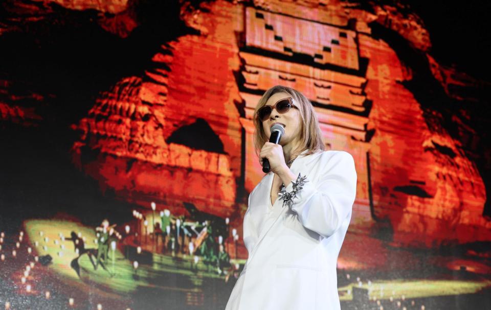 　サウジアラビア公演を発表したＹＯＳＨＩＫＩ（撮影・石井剣太郎）