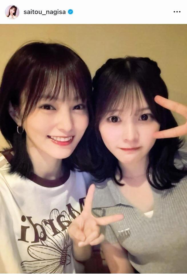 　ドラマとは印象がらりの透明感！先輩アイドルとの美女２Ｓ。齊藤なぎさのインスタグラム＠ｓａｉｔｏｕ＿ｎａｇｉｓａより