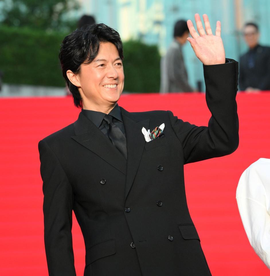 　映画「ブラック・ショーマン」レッドカーペットイベントに登場した福山雅治（撮影・伊藤笙子）