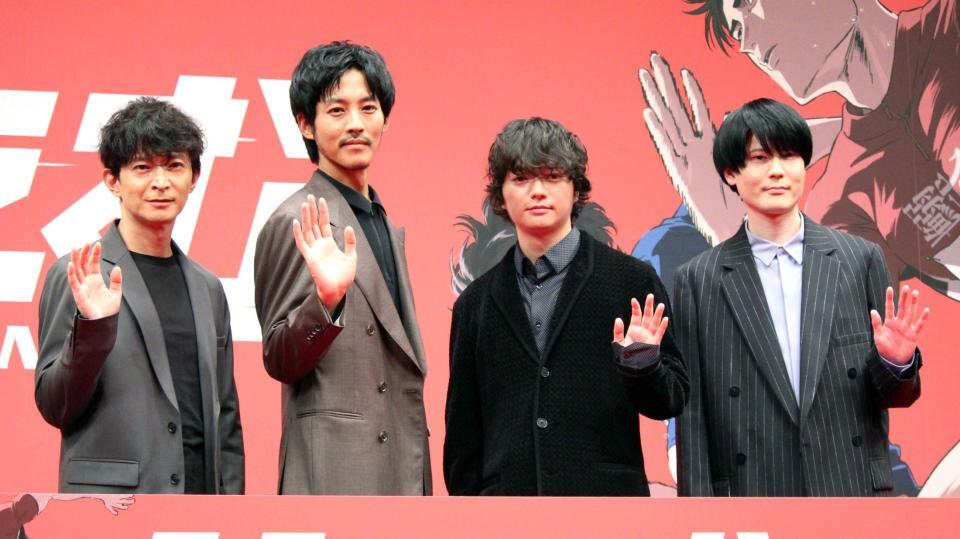 　（左から）津田健次郎、松坂桃李、染谷将太、内山昂輝