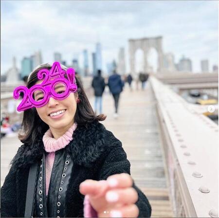 　２３年の大晦日をＮＹで。神田愛花のインスタグラム＠ａｉｋａｋａｎｄａ（２４年６月）より