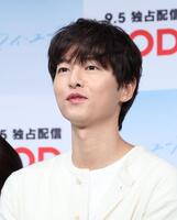 　イベントに登場したソン・ジュンギ（撮影・佐々木彰尚）