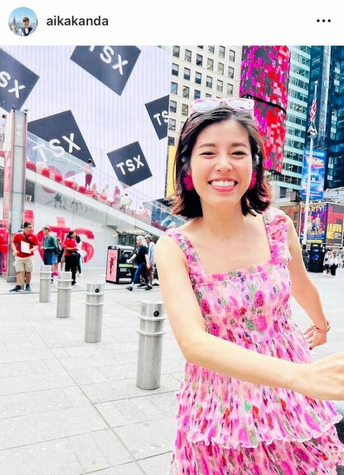 　ＮＹで。神田愛花のインスタグラム＠ａｉｋａｋａｎｄａ（２３年８月２９日付）より