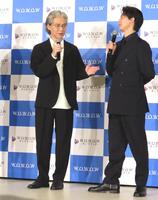 　「連続ドラマＷ　夜の道標　－ある容疑者を巡る記録－」に出演する吉岡秀隆（左）と高杉真宙