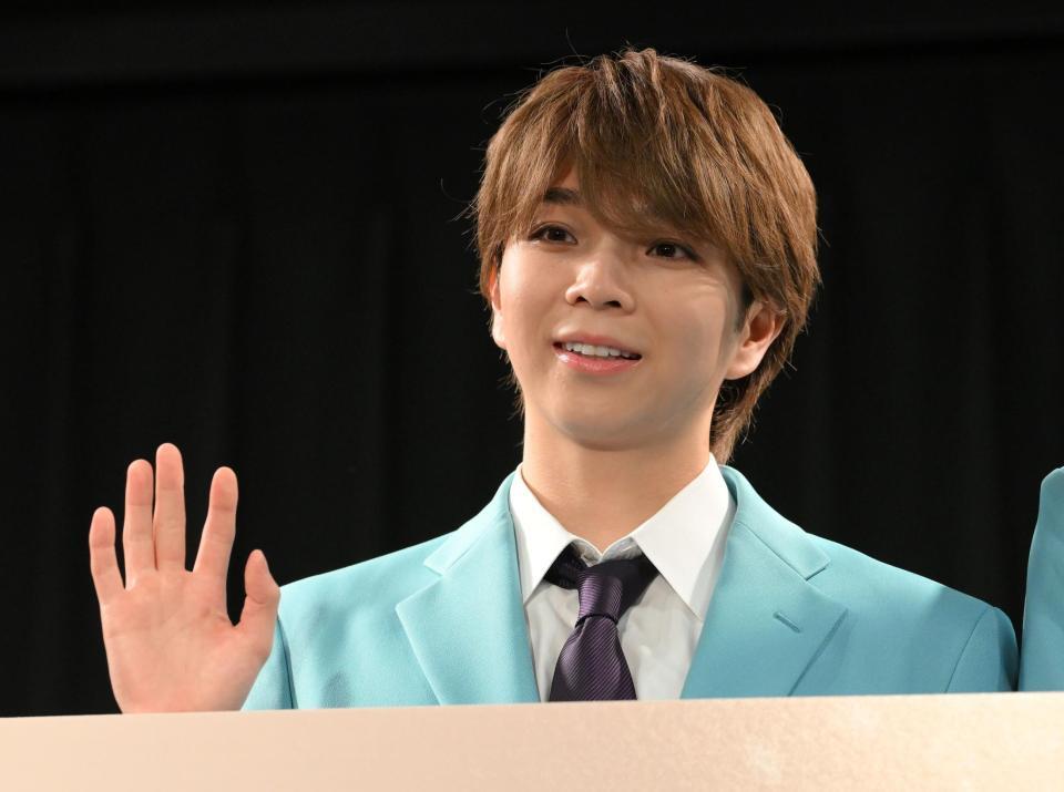 　「タクミくんシリーズ　－Ｄｒａｍａ－」完成発表会に登場した塩﨑太智（撮影・伊藤笙子）