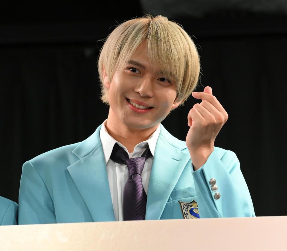 　「タクミくんシリーズ　－Ｄｒａｍａ－」完成発表会に登場した加藤大悟（撮影・伊藤笙子）