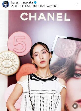 中田クルミのインスタグラム＠ｋｕｒｕｍｉ＿ｎａｋａｔａ（８月２２日付）より