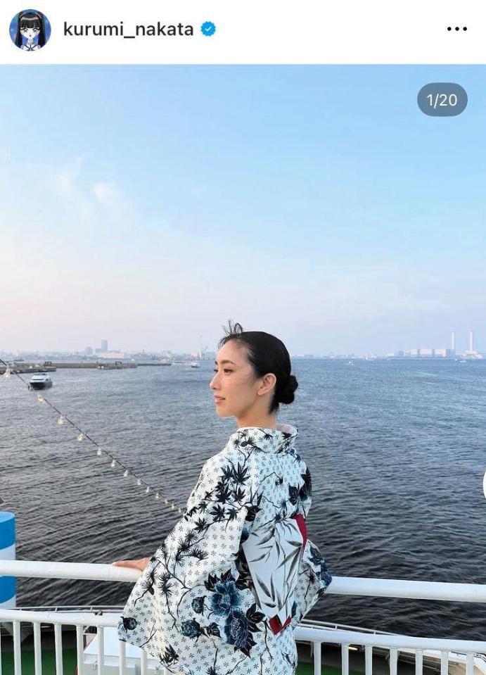 中田クルミのインスタグラム＠ｋｕｒｕｍｉ＿ｎａｋａｔａ（９月２日付）より