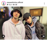 　清水尋也容疑者（左）と清水尚弥の２ショット。清水尚弥のインスタグラム＠ｎａｏｙａｓｈｉｍｉｚｕ.ｏｆｆｉｃｉａｌより
