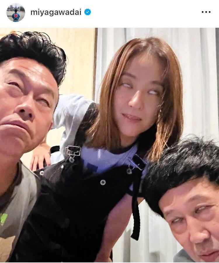 　誰よりも白目な中村アンｗ宮川大輔のインスタグラム＠ｍｉｙａｇａｗａｄａｉより