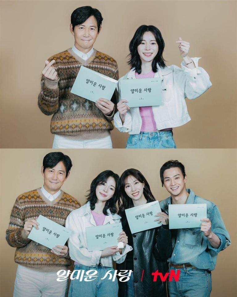 韓国放送局・ｔｖＮの公式Ｘ＠ＣＪｎＤｒａｍａより　ドラマ「憎たらしい恋」台本読み合わせの出演者記念ショット