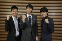 　２０１２年２月、急性膵炎から復帰後１年弱の福田充徳（左）