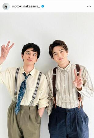　嵩との２ショット！中沢元紀のインスタグラム＠ｍｏｔｏｋｉ．ｎａｋａｚａｗａ＿より