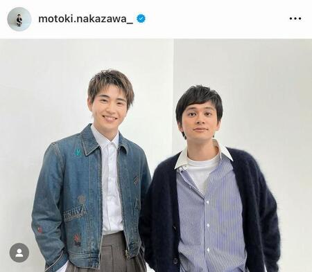 　嵩との２ショット！中沢元紀のインスタグラム＠ｍｏｔｏｋｉ．ｎａｋａｚａｗａ＿より