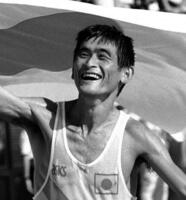 　陸上世界選手権男子マラソンで優勝した谷口浩美氏＝１９９１年