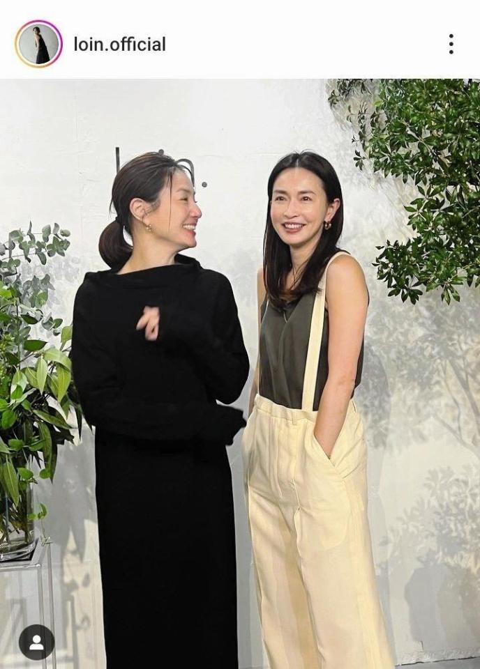 長谷川京子（右）と井川遥。２０２３年１０月の井川のインスタグラム＠ｌｏｉｎ．ｏｆｆｉｃｉａｌより 