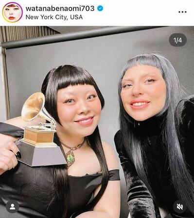 　レディー・ガガと。渡辺直美のインスタグラム＠ｗａｔａｎａｂｅｎａｏｍｉ７０３（３月１７日付）より 