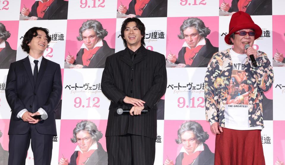 　トークで盛り上がる（左から）染谷将太、山田裕貴、古田新太（撮影・金田祐二）