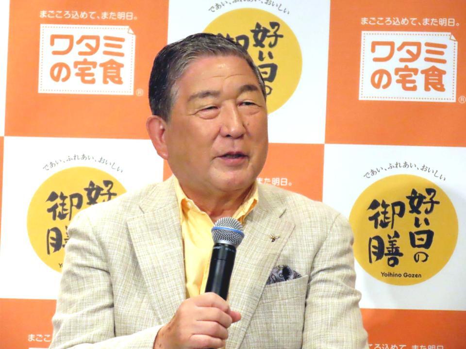 　ワタミ新商品記者発表会に出席したアンバサダーを務める徳光和夫アナウンサー