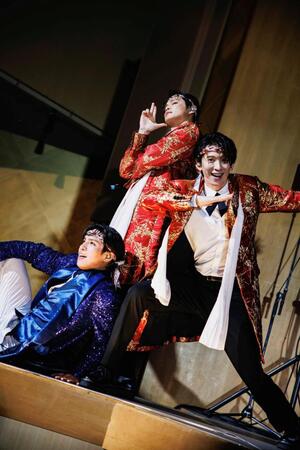 　シャッフルユニットでステージを行った柳田優樹、青山隼、寺田真二郎