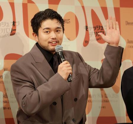 　演じる役柄について話すＫｉｎｇ　Ｇｎｕの井口理（撮影・西岡正）