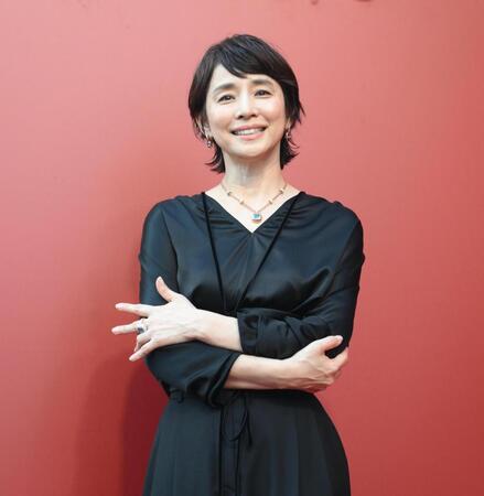 　取材に応じる石田ゆり子（撮影・堀内翔）