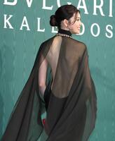 　ブルガリの展覧会に登場した森星（撮影・伊藤笙子）