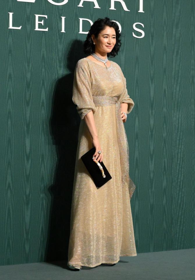 　ブルガリの展覧会に登場した小雪（撮影・伊藤笙子）