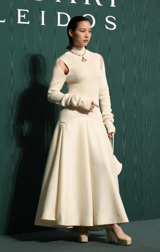 　ブルガリの展覧会に登場したのん（撮影・伊藤笙子）