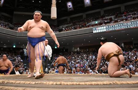 【写真】大相撲　砂かぶり席にえぐいオーラ放つカリスマモデル　右に左に熱視線