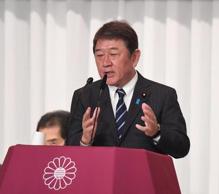 　自民党総裁選の所見発表演説を行う茂木敏充前幹事長（代表撮影）