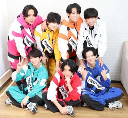 　元気いっぱいのＰＯＣＫＥＴ　ＰＡＮｉＣの（前列左から）河合彪雅、生水稜也、新井椋清、（後列同）安部舜太、松原有輝、川原雅斗、仙波七星（撮影・吉澤敬太）