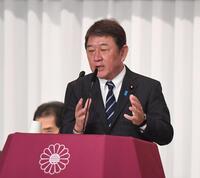 　自民党総裁選の所見発表演説を行う茂木敏充前幹事長（代表撮影）