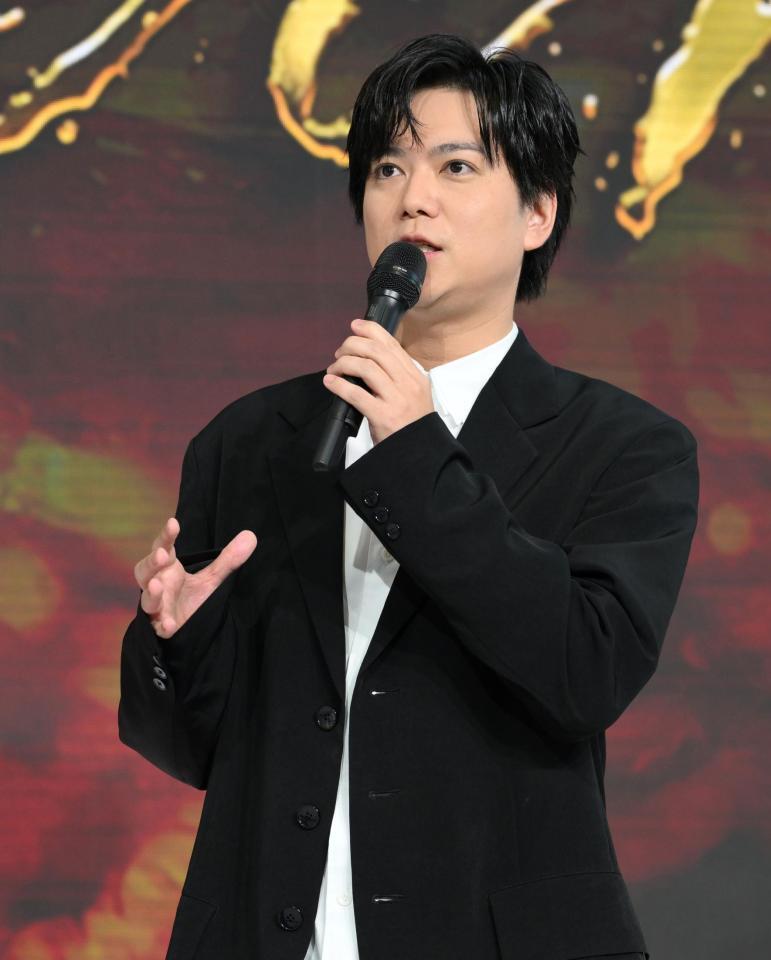 　「ＴＯＫＹＯ　ＤＲＥＡＭ　ＰＡＲＫコンテンツ発表会」に登場した加藤シゲアキ（撮影・伊藤笙子）