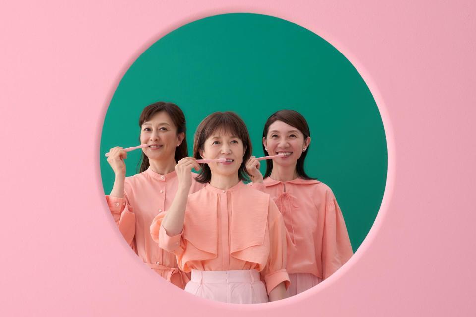 　ＣＭで共演した（左から）森尾由美、磯野貴理子、松居直美