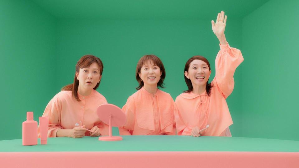 　ＣＭで共演した（左から）森尾由美、磯野貴理子、松居直美