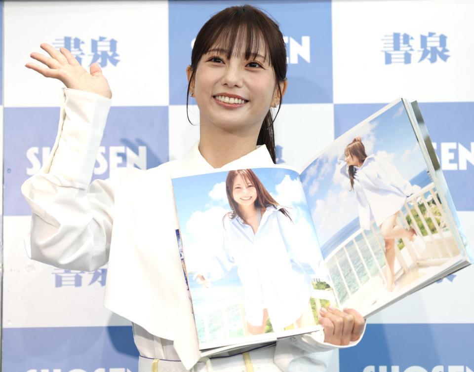 　笑顔を見せる林祐衣（撮影・吉澤敬太）