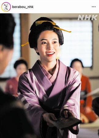元気でよかった…。元松の井の「ちよ」。大河ドラマ「べらぼう～蔦重栄華乃夢噺～」のインスタグラム＠ｂｅｒａｂｏｕ＿ｎｈｋより