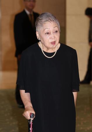 　偲ぶ会に出席した清水マリ（撮影・佐々木彰尚）