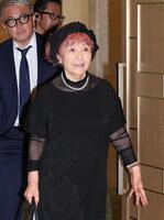 　偲ぶ会に出席した野村道子（撮影・佐々木彰尚）