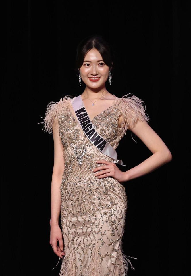 　ＭＩＳＳ　ＪＡＰＡＮに輝いた仲道真理子さん（撮影・佐々木彰尚）